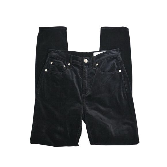 rag & bone Women's 24 Nina Black Velvet Skinny Jean - Picture 6 of 13